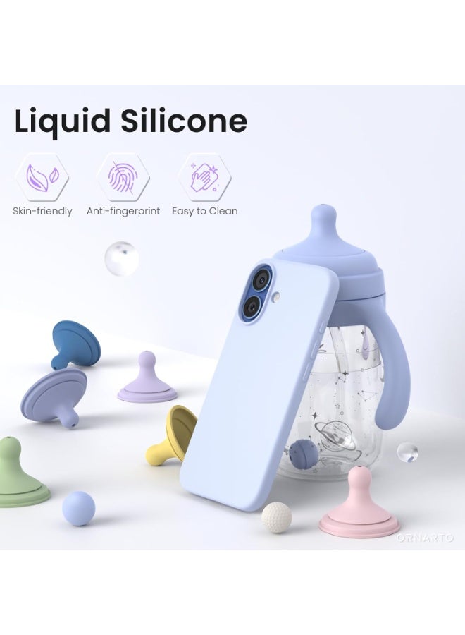 Compatible with iPhone 17 Case 6.3, Slim Liquid Silicone 3 Layers Full Covered Soft Gel Rubber Phone Case Protective Cover 6.3 Inch, Baby Blue - Image 2