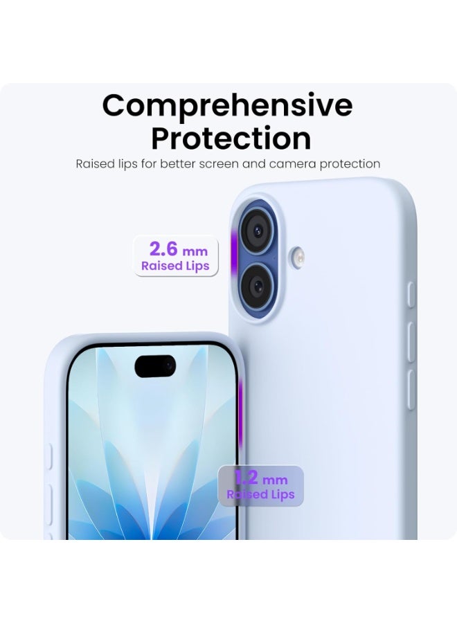 Compatible with iPhone 17 Case 6.3, Slim Liquid Silicone 3 Layers Full Covered Soft Gel Rubber Phone Case Protective Cover 6.3 Inch, Baby Blue - Image 4