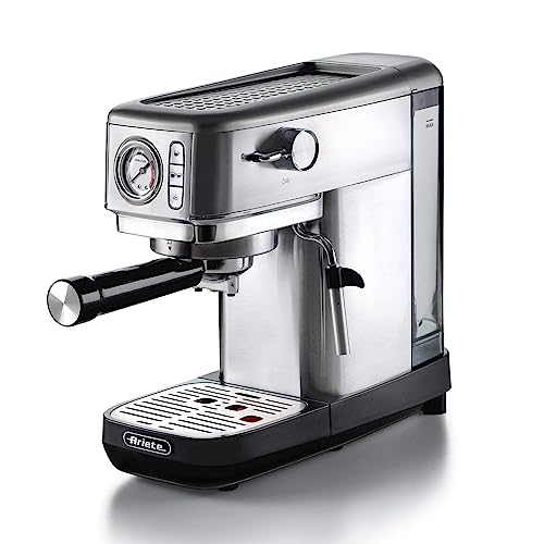 Ariete 1381 Espresso Coffee Machine by Delonghi | Espresso, Cappuccino, Latte & More Recipe Options| Coffee Maker Machine for Home | 15 Bar Pressure, 1300 W|Free Demo & Installation| (Metal) - Image 2
