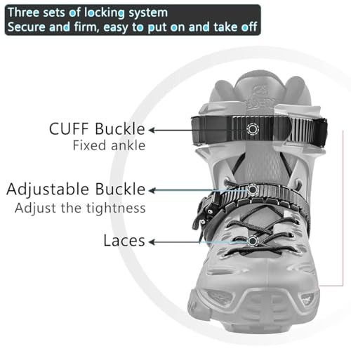 NODENS Unisex_Youth Adjustable Inline Roller Skates-Pack of 1 Pair Gold (Medium (35-38), Gold) - Image 3