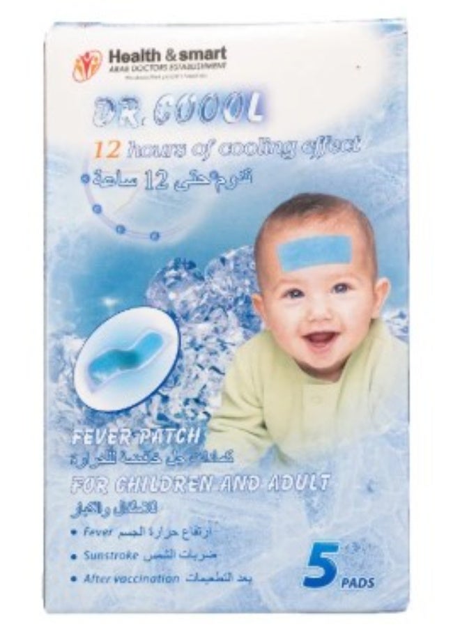 MD Dr Cool, Fever Patch, Cooling fever relief patch for children and adults 5Pcs