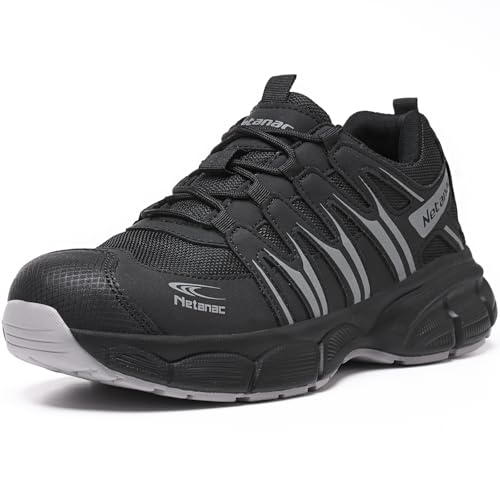 Netanac Steel Toe Shoes for Men Women,Breathable Anti-Odor,Durable Safety Work Sneakers,Comfort Heavy Duty Industrial Construction Footwear,102Lace,M11 - Image 1