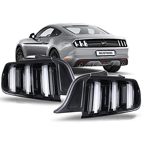 CPW Tail Lights Euro Style Compatible with 2015 2016 2017 2018 2019 2020 2021 2022 Ford Mustang LED Tail Lights Rear Lamps Sequential Plug & Play (Clear) - Image 1