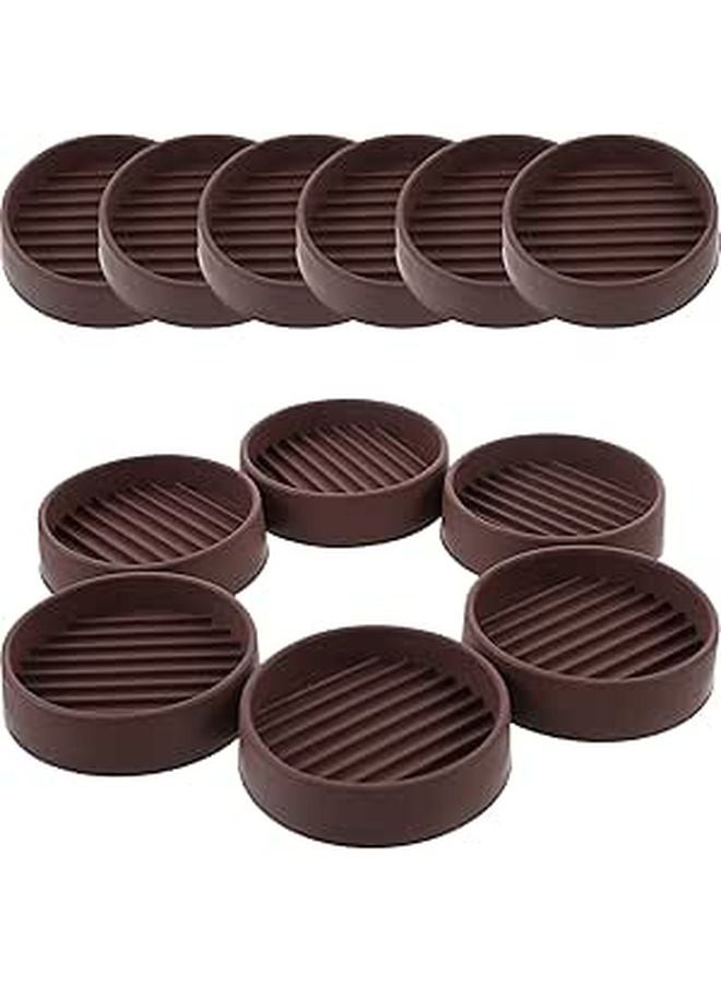 2 Inch Round Rubber Furniture Caster Cups 12 Pack Floor Protectors For Hardwood - Image 1