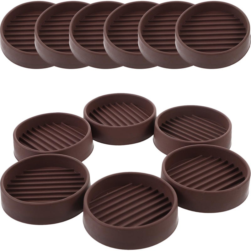 2 Inch Round Rubber Furniture Caster Cups 12 Pack Floor Protectors For Hardwood - Image 2