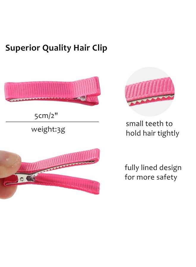 Cinaci 60 Pack/30 Pairs Solid 2 Inch Grosgrain Ribbon Fabric Covered Fully Lined Alligator Hair Clips Duckbill Small Cloth Wrapped Barrette Diy Craft Hair Bows Accessories For Baby Girls Toddlers Kids - Image 1