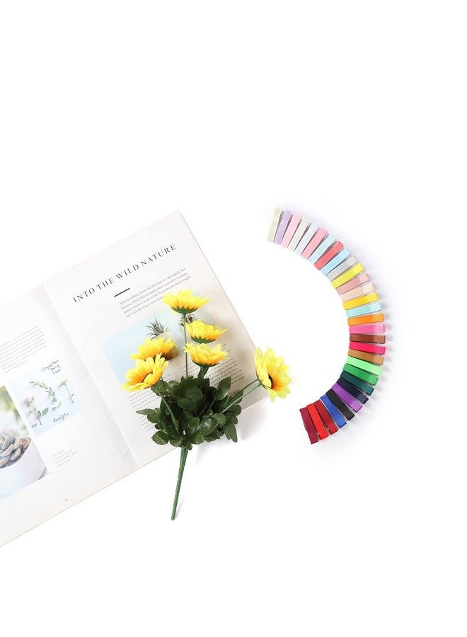 Cinaci 60 Pack/30 Pairs Solid 2 Inch Grosgrain Ribbon Fabric Covered Fully Lined Alligator Hair Clips Duckbill Small Cloth Wrapped Barrette Diy Craft Hair Bows Accessories For Baby Girls Toddlers Kids - Image 2