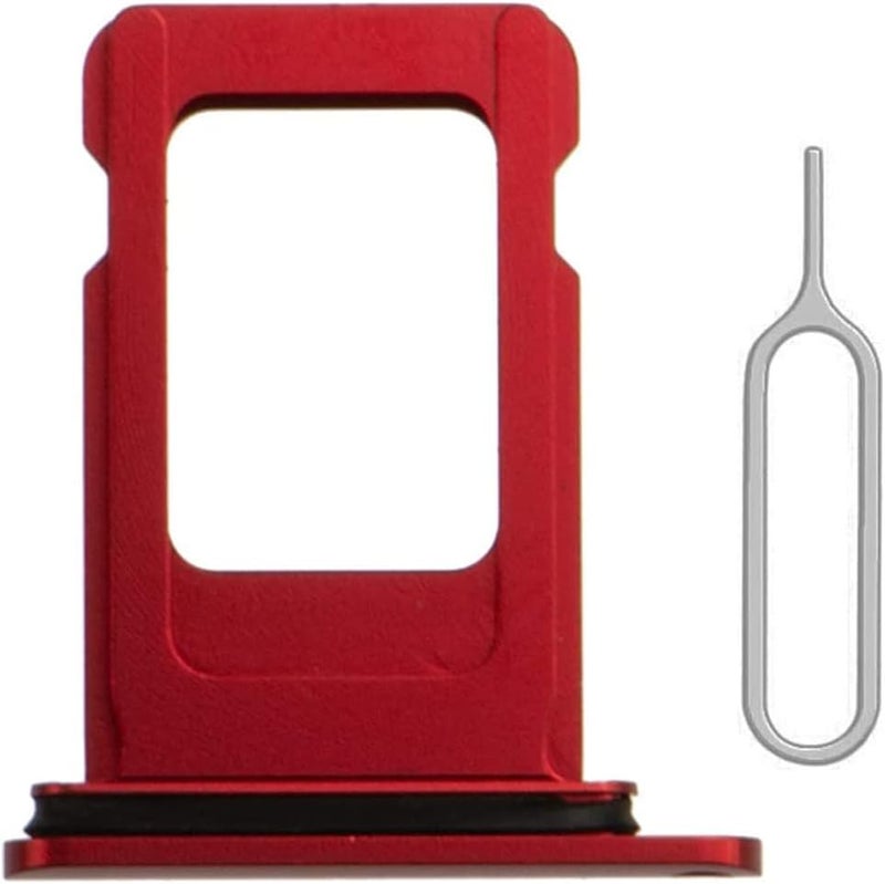 Perzework SIM Card Tray Holder Slot Replacement for iPhone XR (Red) with Waterproof Rubber Ring and Eject Pin (Single Sim Version) - Image 1