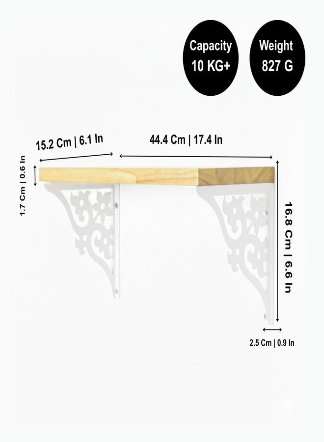 Spillbox Wooden Pooja Home Temple|White Metal Shelf |Wall Mountable|Easy Screw Assembly|Home Temple for Puja Room |Pooja Stand | Mandir-Triple Floral (Small White) - Image 3