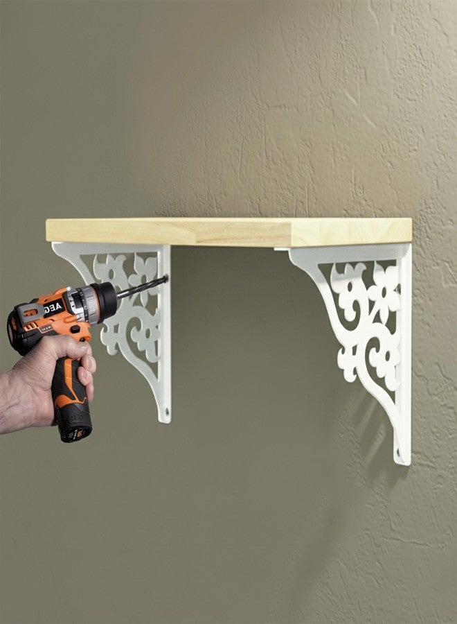 Spillbox Wooden Pooja Home Temple|White Metal Shelf |Wall Mountable|Easy Screw Assembly|Home Temple for Puja Room |Pooja Stand | Mandir-Triple Floral (Small White) - Image 5