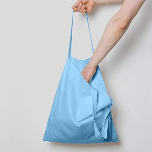 NPBAG 25 Pack 15'' X 16'' Baby Blue Cotton Tote Bags, Blank Bulk Cloth bags with 1pc of PTFE Teflon Sheet - Image 2