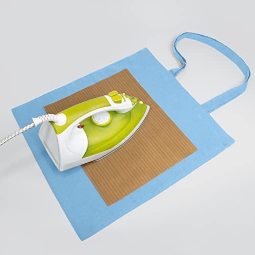 NPBAG 25 Pack 15'' X 16'' Baby Blue Cotton Tote Bags, Blank Bulk Cloth bags with 1pc of PTFE Teflon Sheet - Image 4