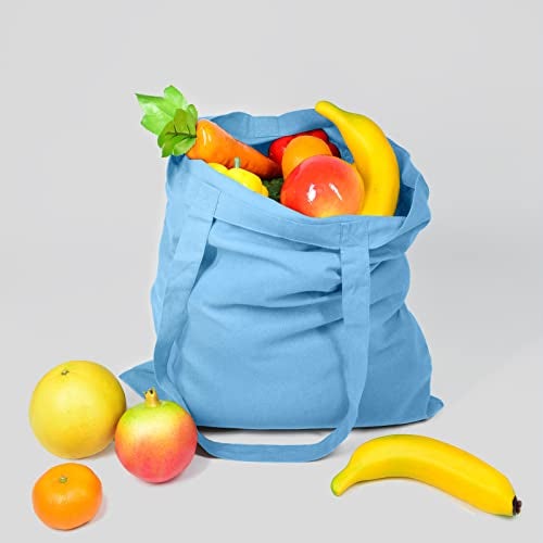 NPBAG 25 Pack 15'' X 16'' Baby Blue Cotton Tote Bags, Blank Bulk Cloth bags with 1pc of PTFE Teflon Sheet - Image 3
