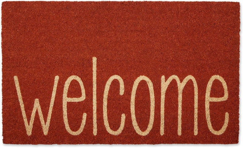 DII Natural Coir Doormat Outdoor Welcome Mat, 17x29, Rusty Orange - Image 1