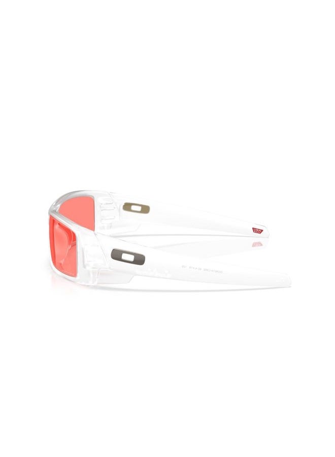 OAKLEY Men's OO9014 Gascan Rectangular Sunglasses, Matte Clear/Prizm Peach, 60 mm - Image 3