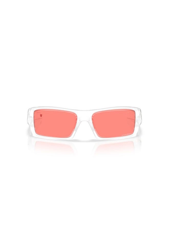 OAKLEY Men's OO9014 Gascan Rectangular Sunglasses, Matte Clear/Prizm Peach, 60 mm - Image 1