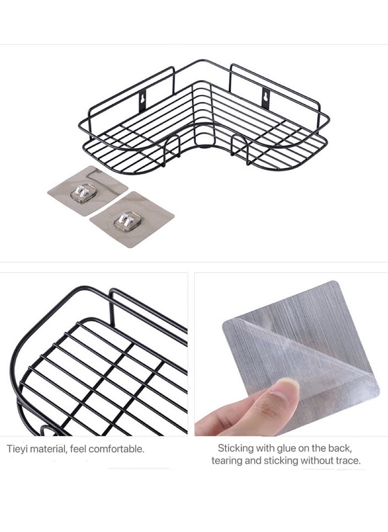 Generic 2 Pack Corner Shower Bathroom Shelf, Rust Proof Bathtub Accessories Organizer, Adhesive Basket Storage Rack Shampoo Holder Wall Organization  - Image 4