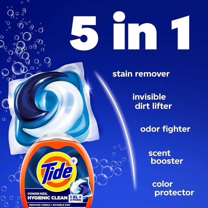 Tide Hygienic Clean Power PODS Laundry Detergent Pacs, Original Scent, 45 Count, Removes Visible and Invisible Dirt - Image 3