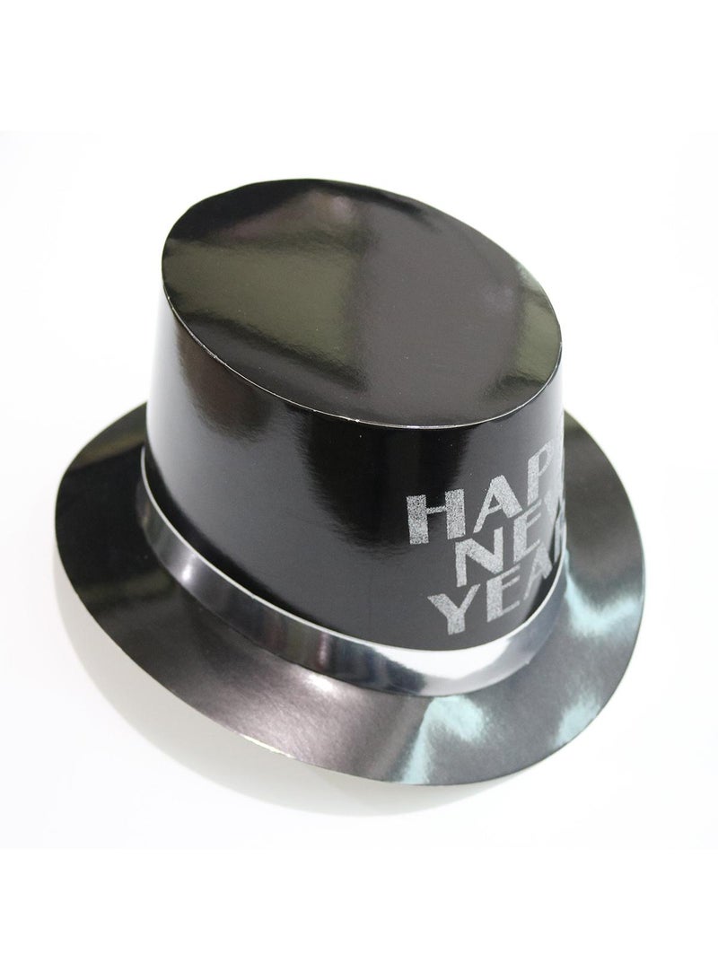 10 Pcs 2024 New Year Party Decoration Paper Hat Lincoln Hat Holiday Gift Hat New Year Party Hat Silver - Image 3