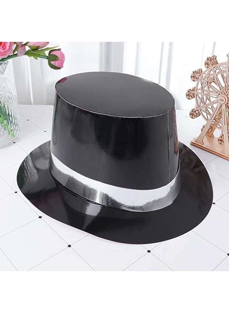 10 Pcs 2024 New Year Party Decoration Paper Hat Lincoln Hat Holiday Gift Hat New Year Party Hat Silver - Image 4