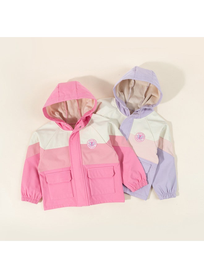 Bornbay جاكيت عصري غير قابل للرياح مبطن بالفليس للفتيات في الربيع والخريف - Image 3