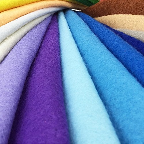 flic-flac 24pcs Thick 1.4mm Soft Felt Fabric Sheet Assorted Color Felt Pack DIY Craft Sewing Squares Nonwoven Patchwork (20 * 20cm) - Image 3
