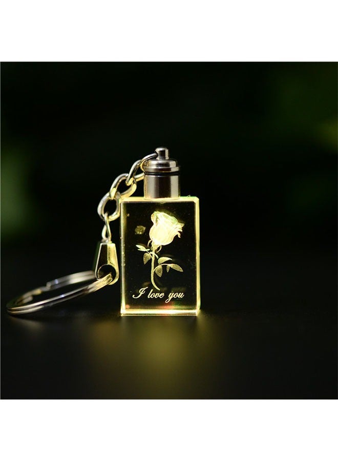 Bukela Crystal Keychain Zodiac Glow-in-the-Dark Pendant Birthday Gift Rose Cube - Image 3