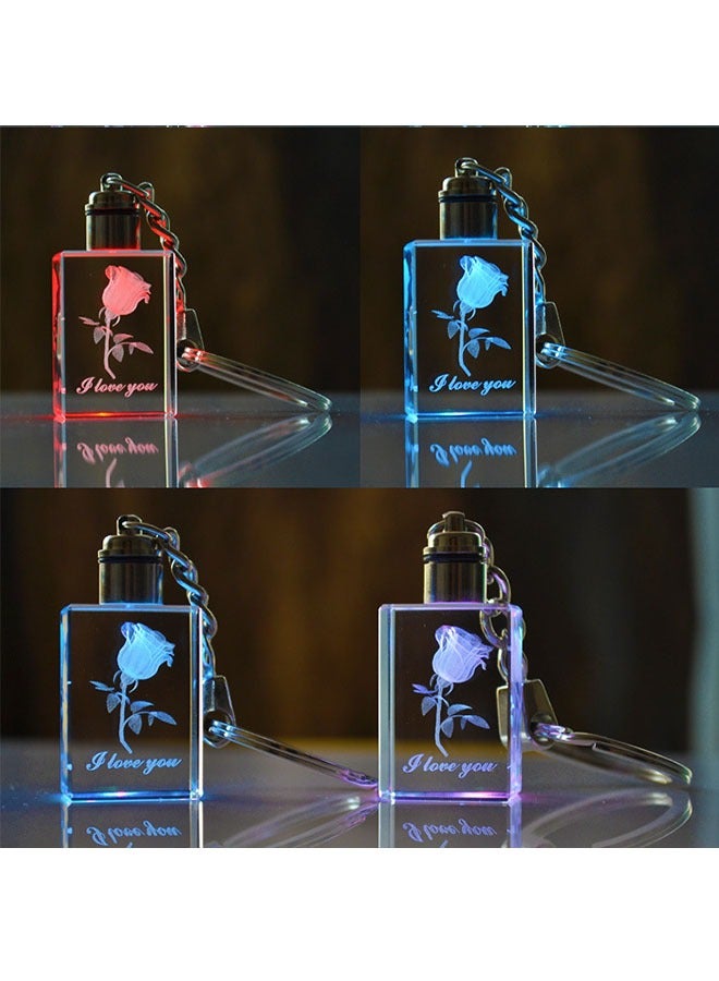 Bukela Crystal Keychain Zodiac Glow-in-the-Dark Pendant Birthday Gift Rose Cube - Image 4