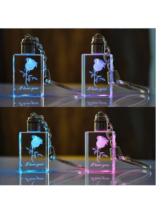 Bukela Crystal Keychain Zodiac Glow-in-the-Dark Pendant Birthday Gift Rose Cube - Image 5