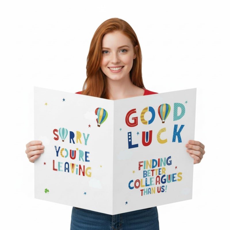 Outus Retirement Farewell Greeting Card Large Good Luck Going Away Blessing Greeting Card Giant Guest Signature Gift for Coworkers Retirement Farewell Party Supplies Decoration, 13.8 x 21.6 Inch - Image 1