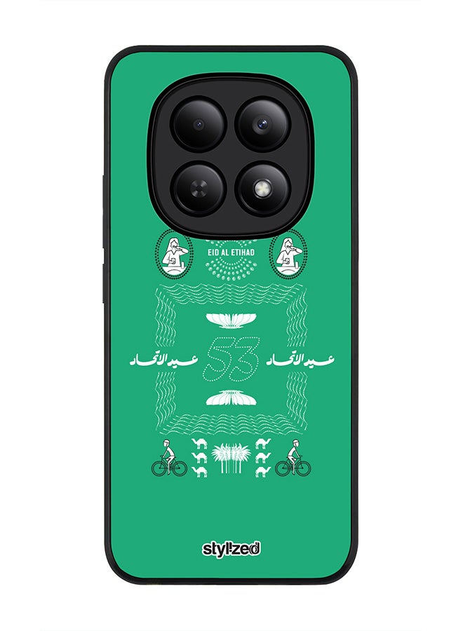 Stylizedd For Xiaomi Redmi Note 15 4G Case,Slim fit Camera Protection, Shockproof Thin Phone cover  - Eid Al Etihad 53 National Day Poster Design Green - Image 1
