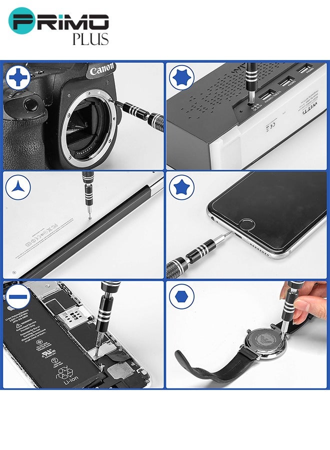 بريمو بلس طقم مفكات براغي دقيقة مغناطيسية 115 في 1 أسود - Image 4