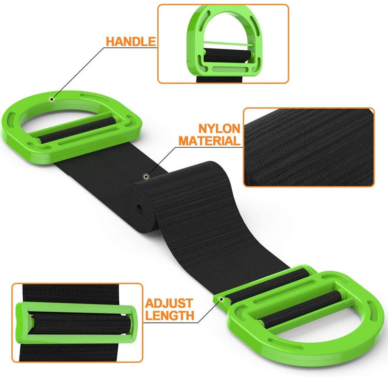 AIFUSI Adjustable Lifting Moving Straps - 2 Pack Furniture Moving Straps for Furniture, Boxes, Mattress, Construction Materials and Heavy, Supports Up to 600 Lbs - Image 3