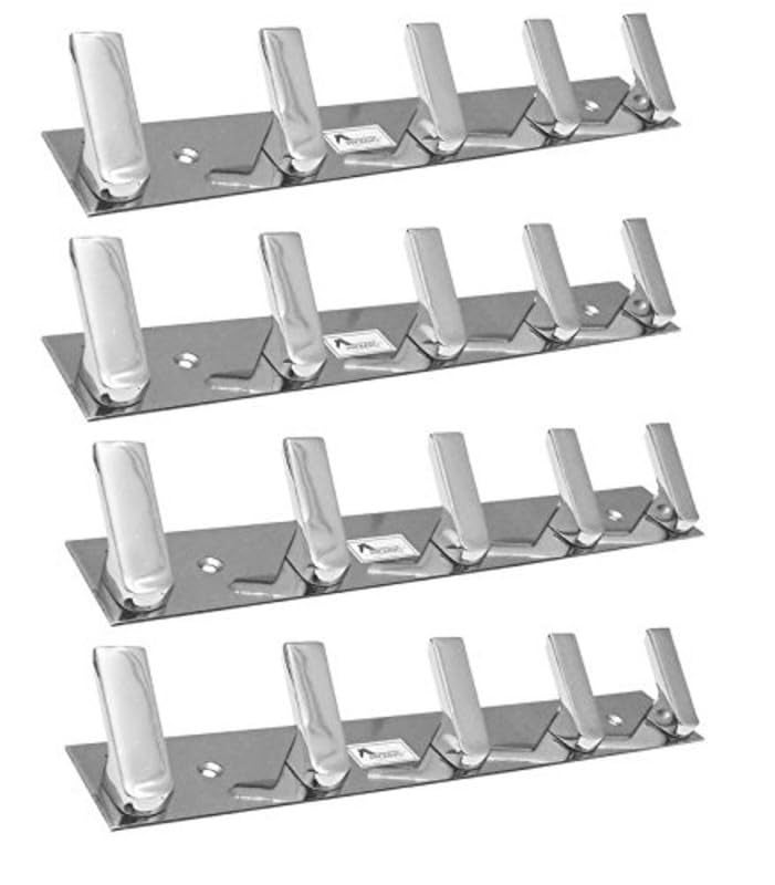 REDON Bathroom Cloth Hooks 5 PIN Cloth Hanger Wall Door Hooks Rail for Hanging Clothes, Towel Hook Set, Bathroom Robe Hooks Rail for Hanging Keys, Towel Hooks (Pack of 4) - Image 1