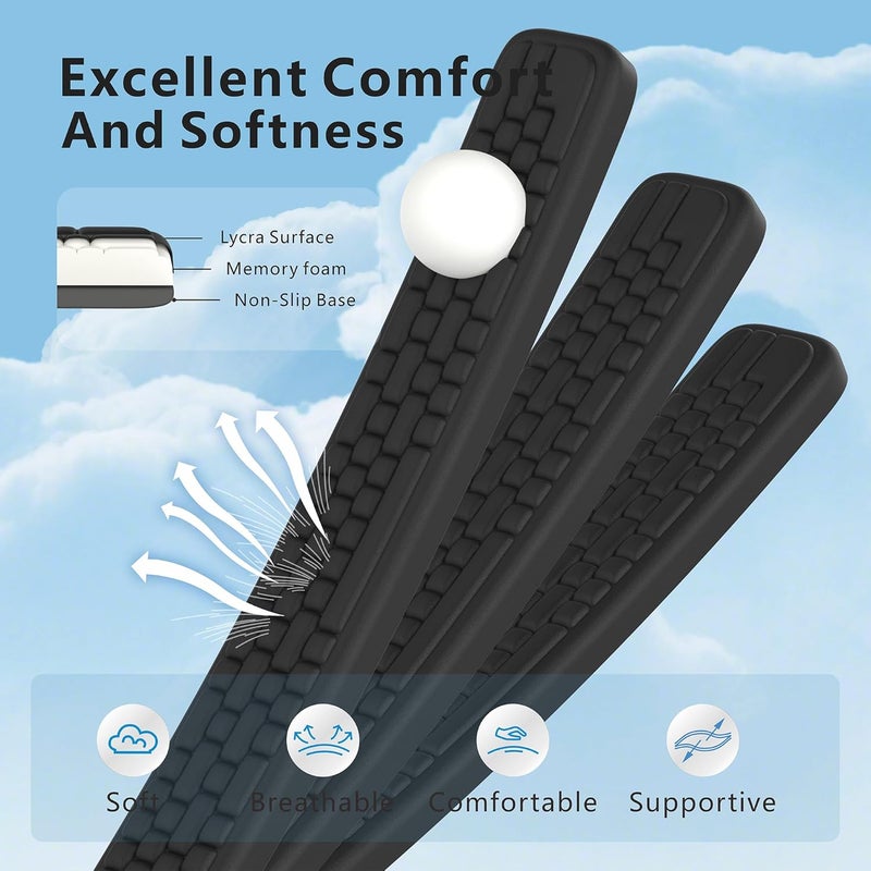 MEKASS Keyboard Wrist Rest, Ergonomic Wrist Pad, Soft Memory Foam Keyboard Hand Rest with Non-Slip Base, Easy Typing, Pain Relief, Comfort Support for Office Work Gaming Computer Accessories (Black) - Image 3