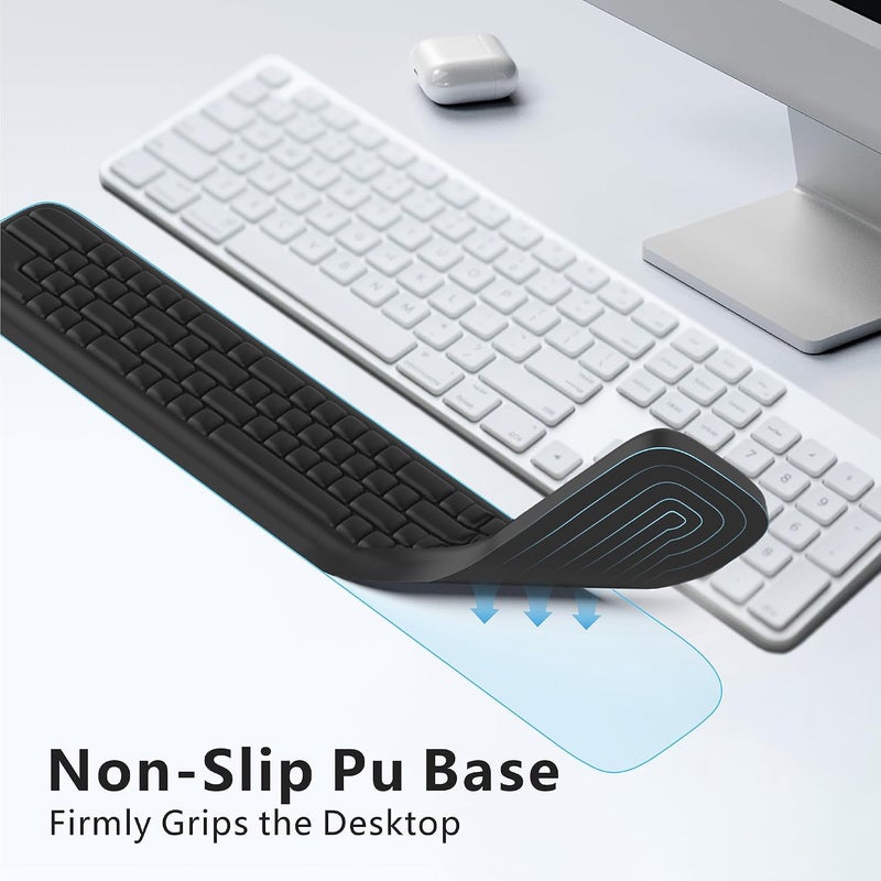 MEKASS Keyboard Wrist Rest, Ergonomic Wrist Pad, Soft Memory Foam Keyboard Hand Rest with Non-Slip Base, Easy Typing, Pain Relief, Comfort Support for Office Work Gaming Computer Accessories (Black) - Image 5