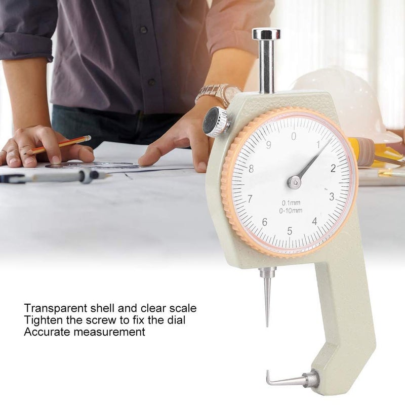 Hapivida 010mm Portable Leather Measuring Tool with Curved Tip Three Heads Dial Scale - Image 3