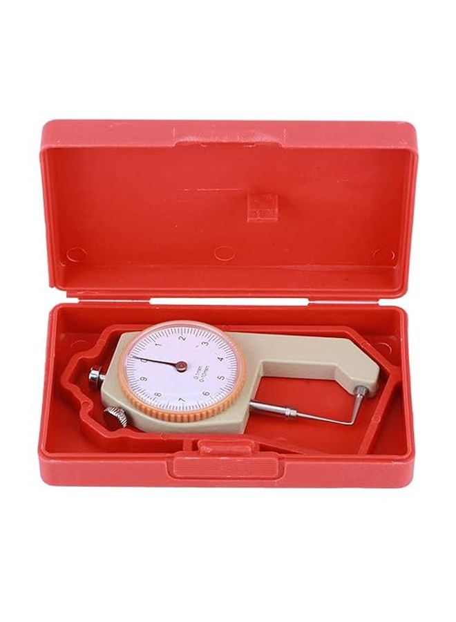 Hapivida 010mm Portable Leather Measuring Tool with Curved Tip Three Heads Dial Scale - Image 1