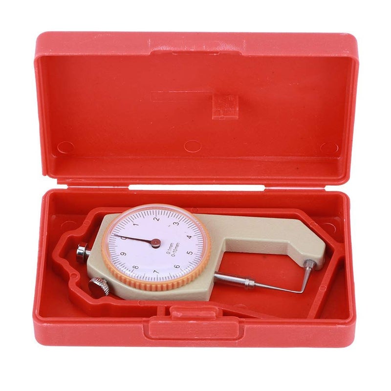 Hapivida 010mm Portable Leather Measuring Tool with Curved Tip Three Heads Dial Scale - Image 2