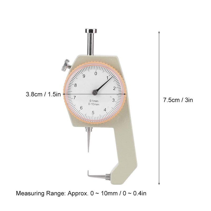 Hapivida 010mm Portable Leather Measuring Tool with Curved Tip Three Heads Dial Scale - Image 4