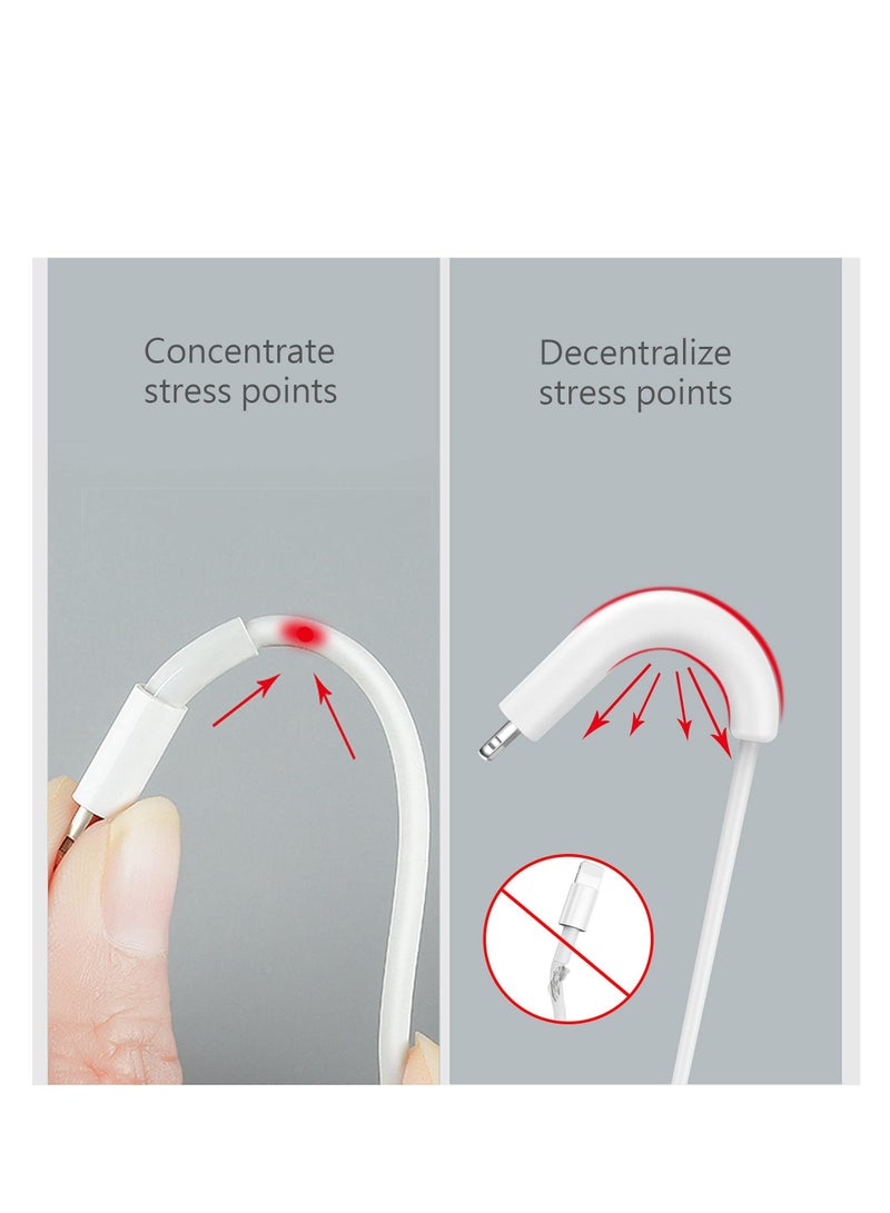 SYOSI Charger Cable Saver, Cable Management Organizer Protective, Cable Protector for iPhone iPad, Cord Saver for Bundling and Organizing Cables 2 Pairs White Black Lightning to USB - Image 3