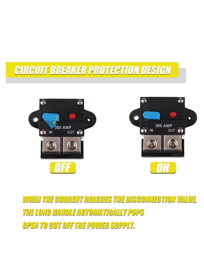 SYOSI - 300A Circuit Breaker, Resettable Circuit Breaker, 300 amp Self Recovery Circuit Breaker, DC Circuit Breaker, Smart Circuit Breaker, Manual Reset Button for Car Audio and Amps - Image 1