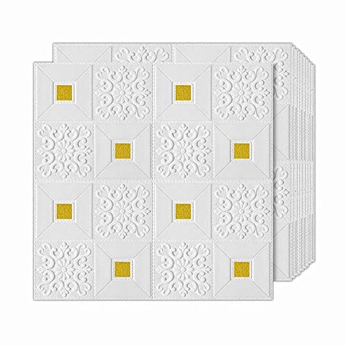 Rylan Self-Adhesive Waterproof PE Foam 3D Wall Panels Wallpaper Sticker for Bathroom, Living Room, and Home Decoration (70 x 77cm, Appx. 5.8Sq Feet)-1 Piece - Image 1
