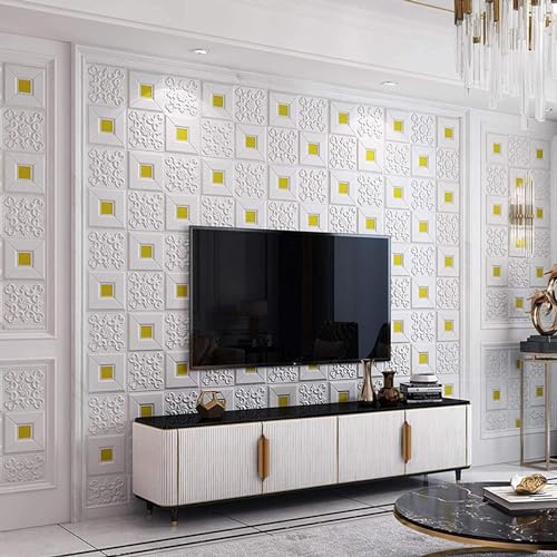 Rylan Self-Adhesive Waterproof PE Foam 3D Wall Panels Wallpaper Sticker for Bathroom, Living Room, and Home Decoration (70 x 77cm, Appx. 5.8Sq Feet)-1 Piece - Image 3