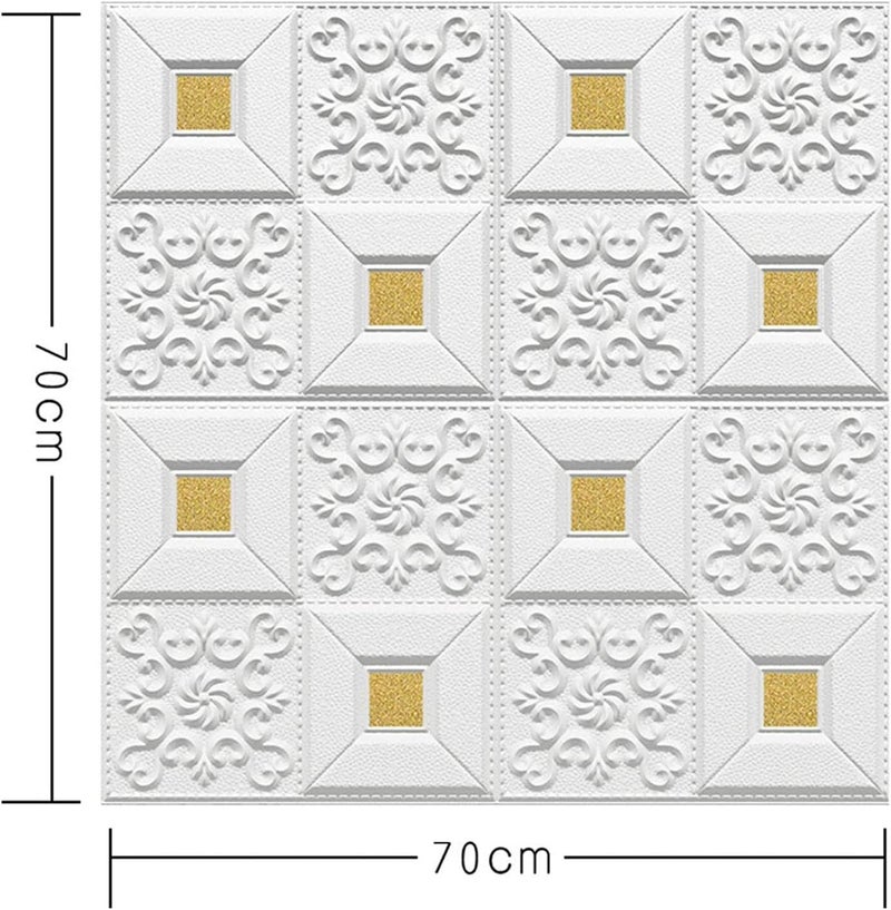 Rylan Self-Adhesive Waterproof PE Foam 3D Wall Panels Wallpaper Sticker for Bathroom, Living Room, and Home Decoration (70 x 77cm, Appx. 5.8Sq Feet)-1 Piece - Image 5