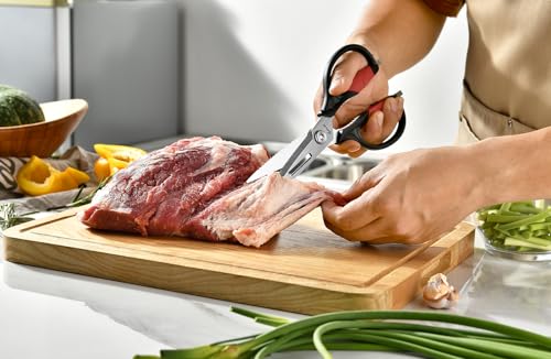 Gerior Kitchen Scissors - Heavy Duty Utility Come Apart Kitchen Shears for Chicken, Meat, Food, Vegetables - 9.25 Inch Long Black & Red - Image 2