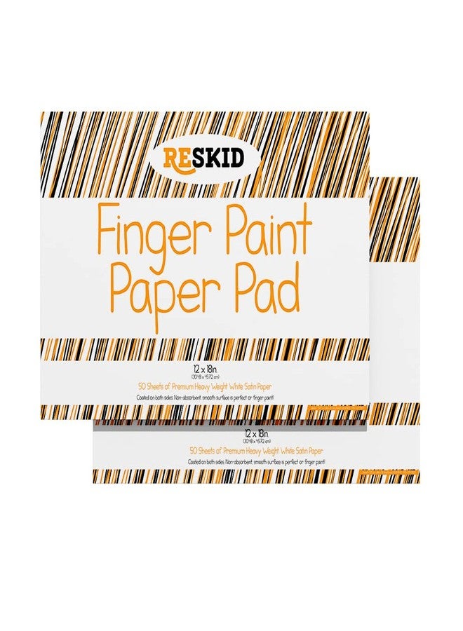 Reskid Large Finger Paint Paper Pad (12 x 18 inches) - 50 Sheets, 2-Pack - Toddlers and Kids Art Supplies, Fingerpaint Paper, Paint Pad - Image 1