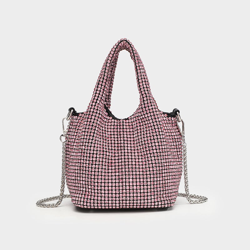 New Full Rhinestone Shiny Rhinestone Women'S Bag With Diamond-Encrusted Evening Bag, Handbag, Vegetable Basket Chain Shoulder Bag, Crossbody Bag - Image 2