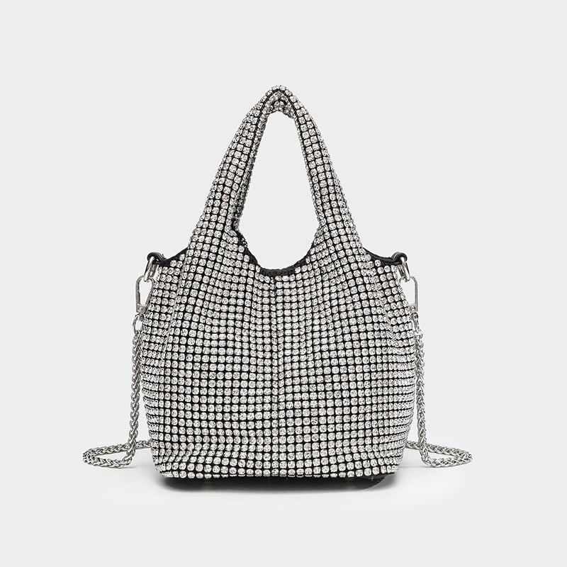 New Full Rhinestone Shiny Rhinestone Women'S Bag With Diamond-Encrusted Evening Bag, Handbag, Vegetable Basket Chain Shoulder Bag, Crossbody Bag - Image 1