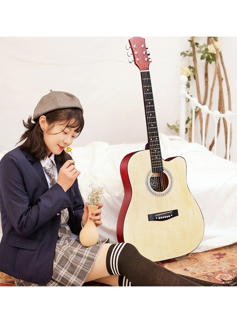 كابات جيتار باسوود غير لامع مقاس 41 بوصة، جيتار شعبي، جيتار للمبتدئين + 5 ملحقات - Image 2